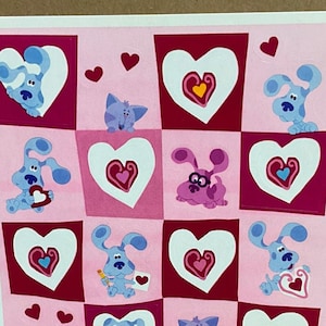 Feuille d'autocollants Hallmark Blue's Clues, années 90, 2000 ans 2000 - Amour, Saint-Valentin