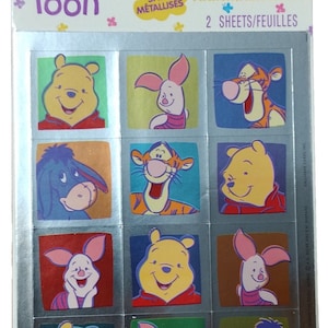 Vintage 1980s 1990s 2000s Hallmark Winnie the Foil Sticker Sheet