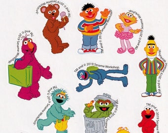 2019 Sesame Street Characters Sticker Sheet of Elmo, Cookie, Bert, Ernie, and Big Bird etc, 4.5 x 6" sheet