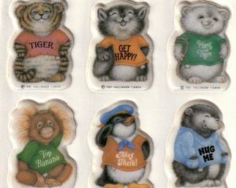 1980s Vintage Hallmark Shirt Tales Puffy Stickers, Your Choice of One on Original Back (Trimmed from Larger Sheet) Encouragement