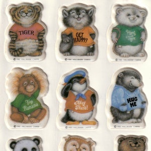 1980s Vintage Hallmark Shirt Tales Puffy Stickers, Your Choice of One on Original Back (Trimmed from Larger Sheet) Encouragement