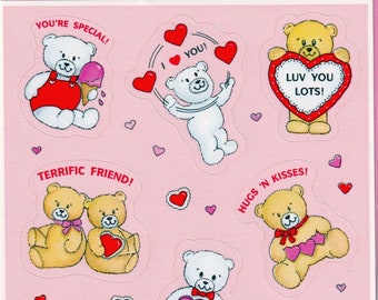 Vintage 1980s 1990s 2000s Russ Berrie Rare Sticker Sheet, Bears, You're Special