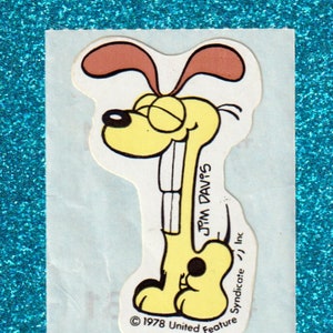 Sticker Garfield vintage des années 1980 en rouleau, Odie le chien juste avec les dents énormes et les yeux fermés, choisissez-en autant que vous le souhaitez ! RARE