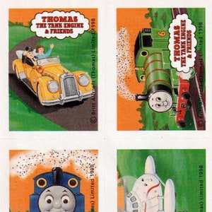 Feuille d'autocollants vintage des années 1980 des années 1990 des années 2000 : Thomas the Tank Engine et ses amis - Mignon - Style rare