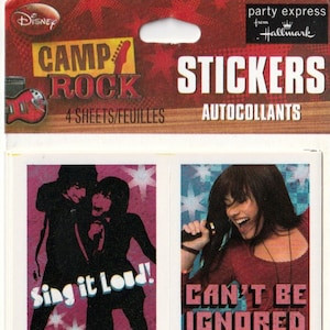 Vintage 1980s 1990s 2000s Sticker Sheet, Hallmark Camp Rock (Jonas Brothers) Sticker Sheets (2), Disney Movie