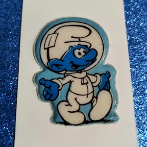 Schtroumpf astronaute vintage des années 1980, 1990, 2000, rare et restauré Sticker