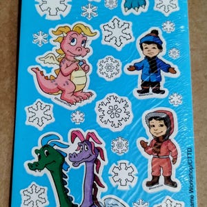 Feuille d'autocollants unique vintage des années 90 des années 2000 : Contes de dragons par American Greetings