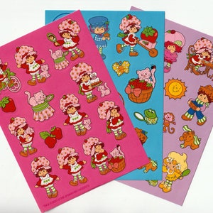 Feuilles d'autocollants Shortcake aux fraises, v. 2023 : Choisissez une feuille, années 80, années 90, inspiré de la nostalgie