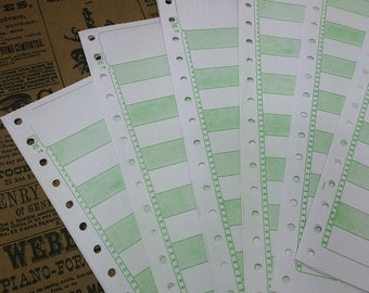 洋書 Green's Functions with Applications 10 Sheets Green Bar Printer Paper Vintage Computers, Pin Fed
