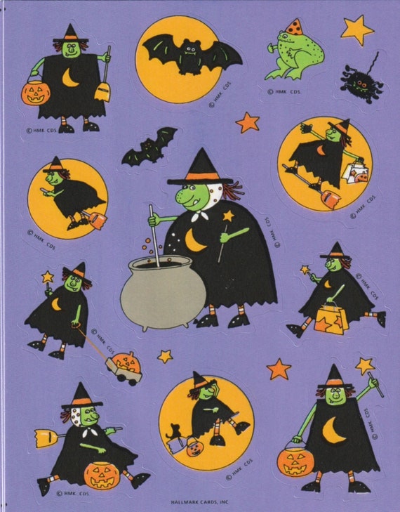Vintage 1980s 1990s 2000s Hallmark Halloween Sticker Sheet - Etsy