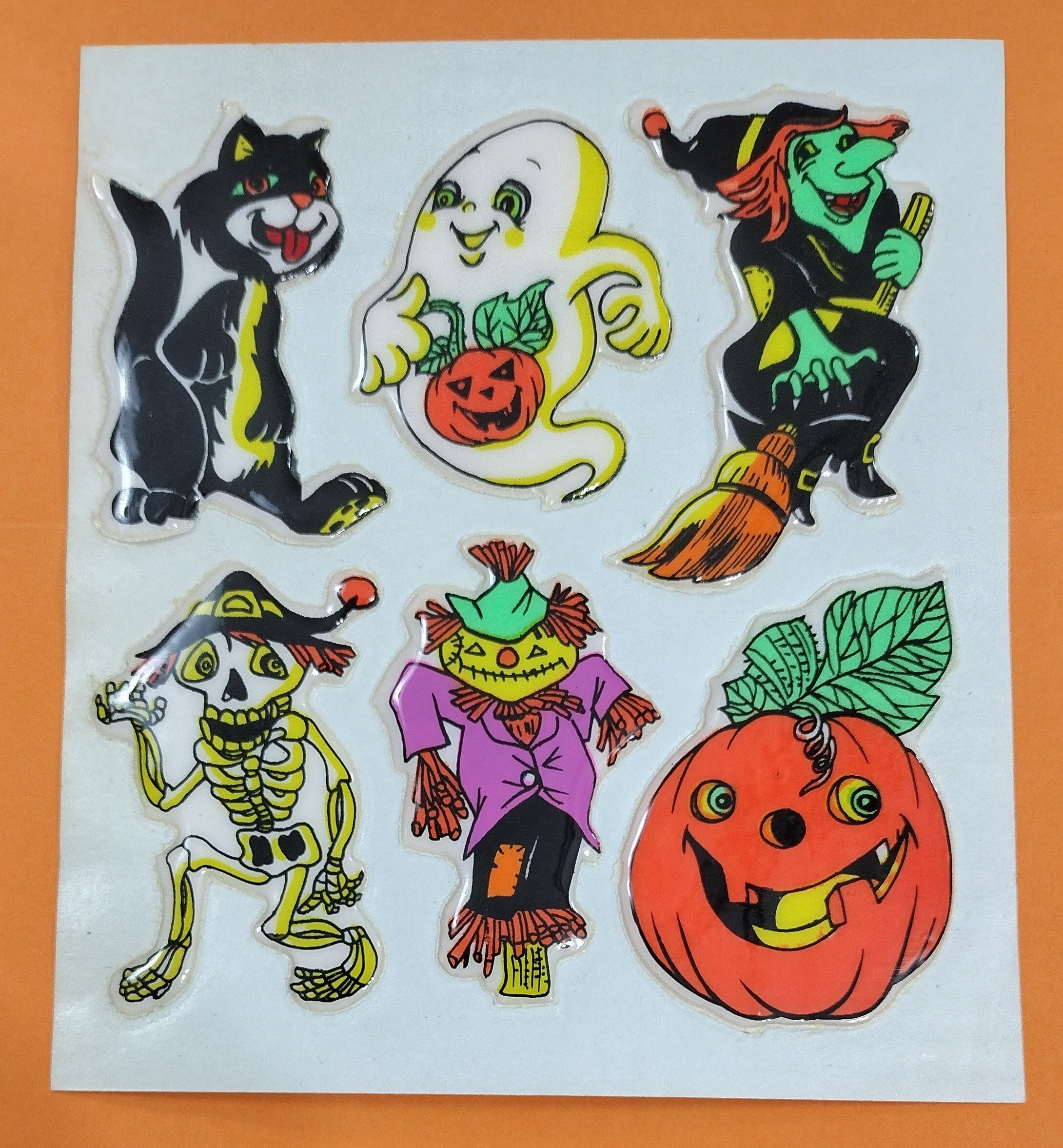 1980s Vintage Halloween Puffy Stickers, Your Choice -rare