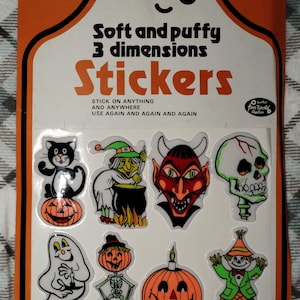 Stickers gonflés Halloween horreur vintage des années 1980 - votre choix