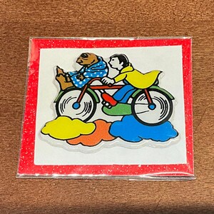 vintage des années 1980 ET l'autocollant gonflé extra terrestre, ET et Elliott à vélo, Rare et restauré