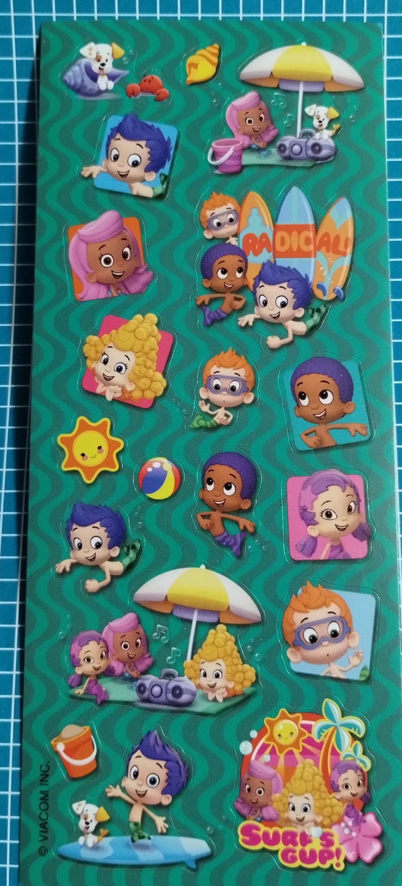 Bubble Guppies Sticker Sheet, Nickelodeon, Rare, HTF, Mint Condition