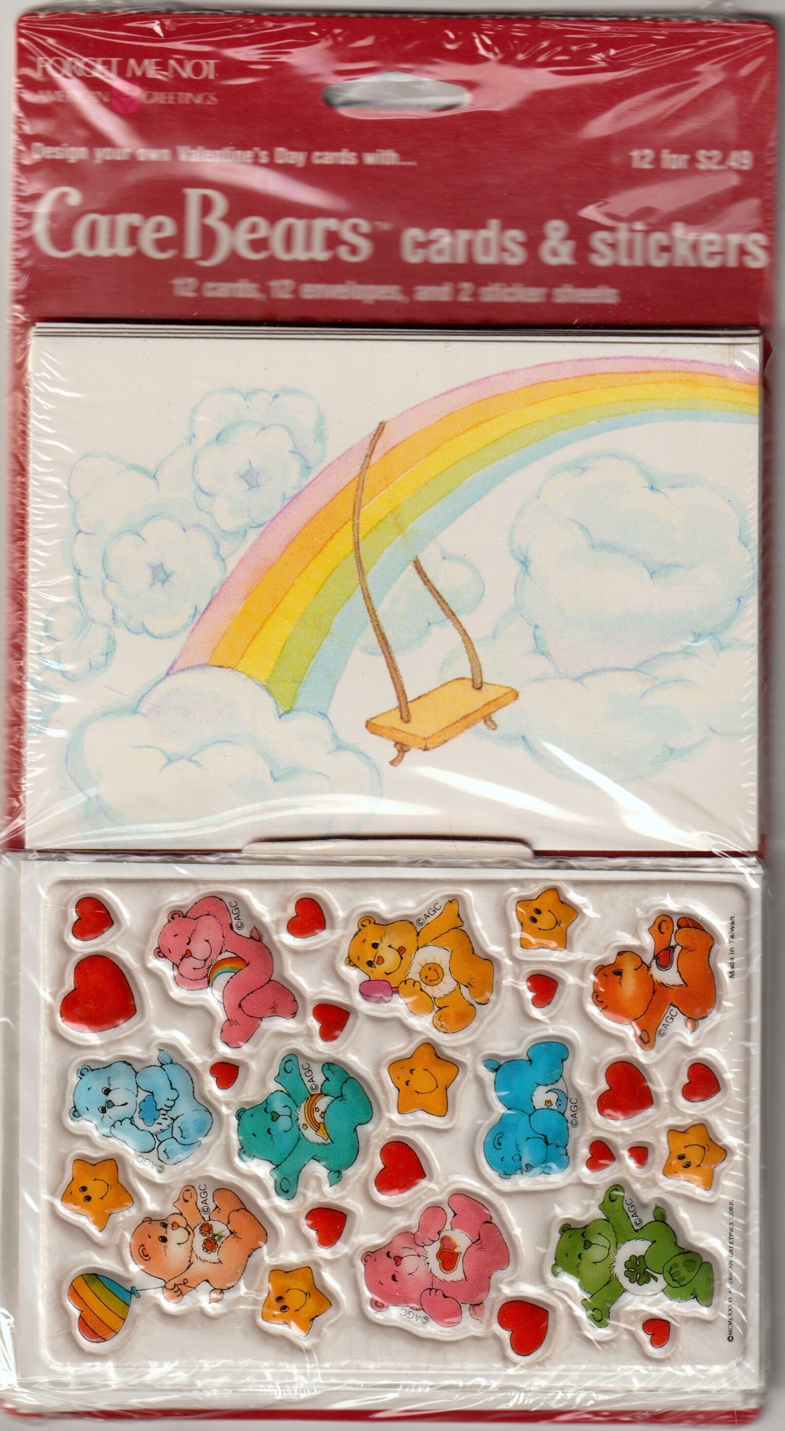 1980s Vintage Care Bears Letter Writing Kit W. Puffy Stickers 