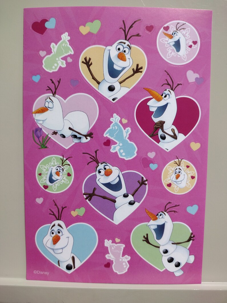 2000s Olaf the Snowman From Frozen Movie Valentine's Day Sticker Sheet ...