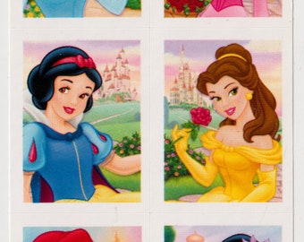 Vintage Hallmark Disney Princesses Character Sticker Sheet