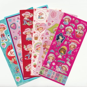 Feuilles d'autocollants Charlotte aux fraises, années 2000 : à vous de choisir 1, vintage des années 1980 et 1990 Inspiré nostalgie, sniff à gratter, designware