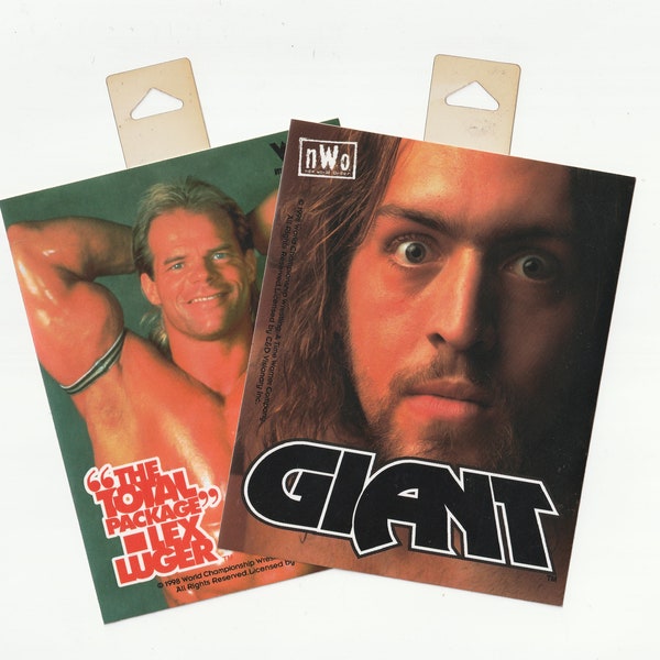 Vintage 1980s 1990s 2000s Stickers: Wresting Super Stars Andre the Giant and Lex Luger Large Stickers, WCW, NWO