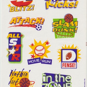 Feuille d'autocollants vintage des années 1980 des années 1990 des années 2000