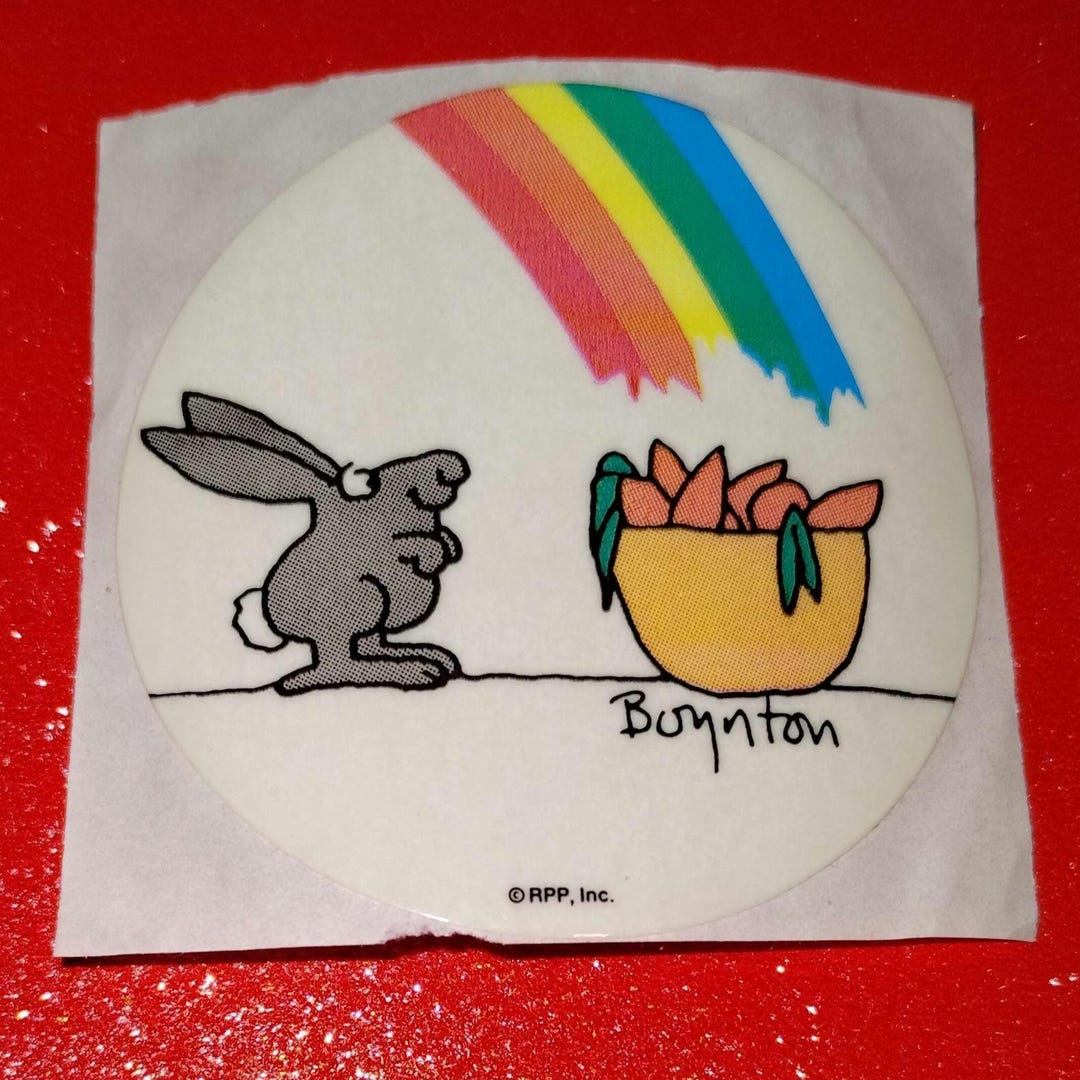 1980s Vintage Sticker, Sandra Boynton's Bunny Rabbit With Bowl of ...