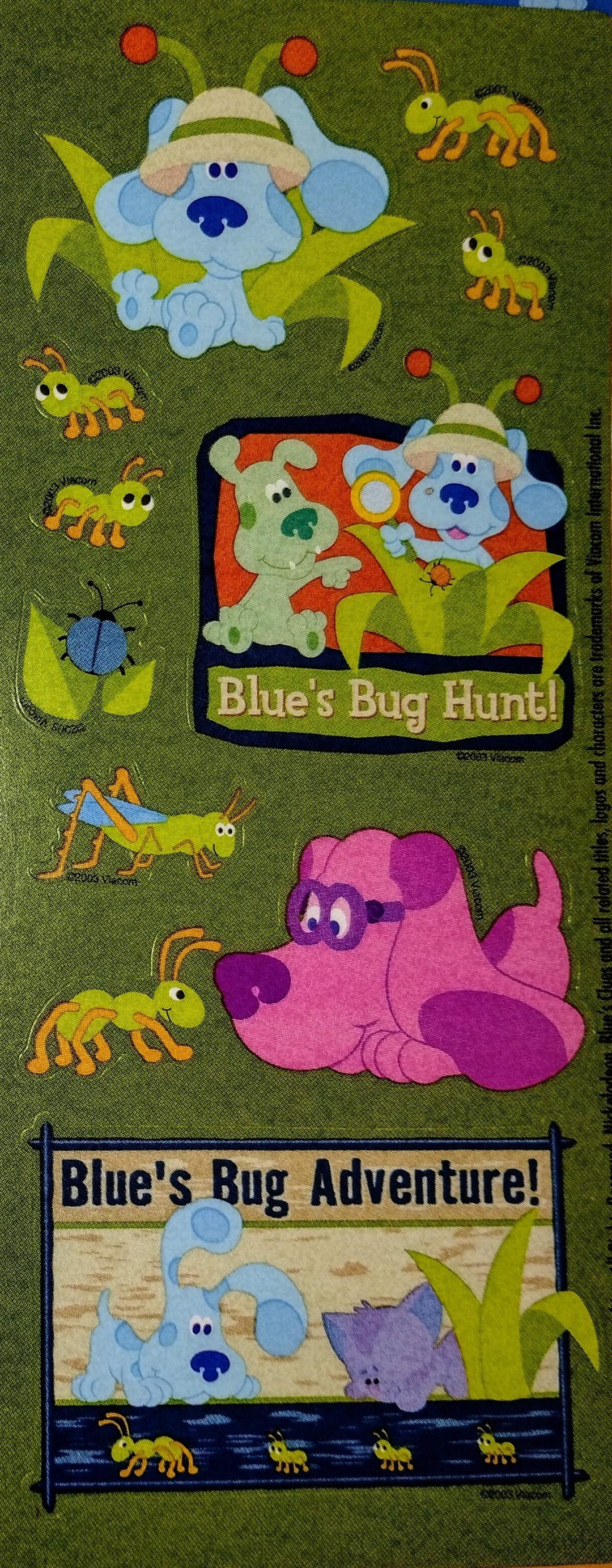 American Greetings Blue's Clues Sticker Sheet - Backyard Bugs - Etsy