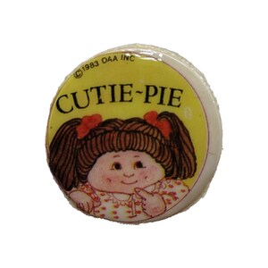 1980s vintage Cabbage Patch Kids Cutie Pie Puffy Sticker, Rare et Restauré