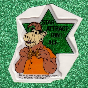 Sticker gonflé ALF vintage des années 1980, attraction étoilée - Paillettes ! Cadeau perfectionniste, Drôle, Snarky, Sarcastique