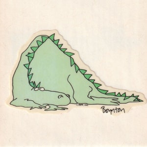 Vintage 1980s 1990s 2000s Sandra Boynton Dragon Lying Down Single Sticker Mod