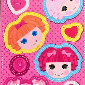 Personnages de Lalaloopsy de l'an 2000 rose, une (1) feuille d'autocollants