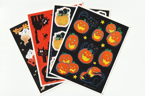 Vintage 1980s 1990s 2000s Sticker Sheets: Hallmark Halloween
