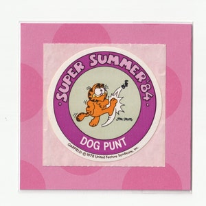 Vintage 1980s Collectible Roll Sticker, Garfield, Dog Punt (poor Odie) Super Summer of 1984, Sticker Mod