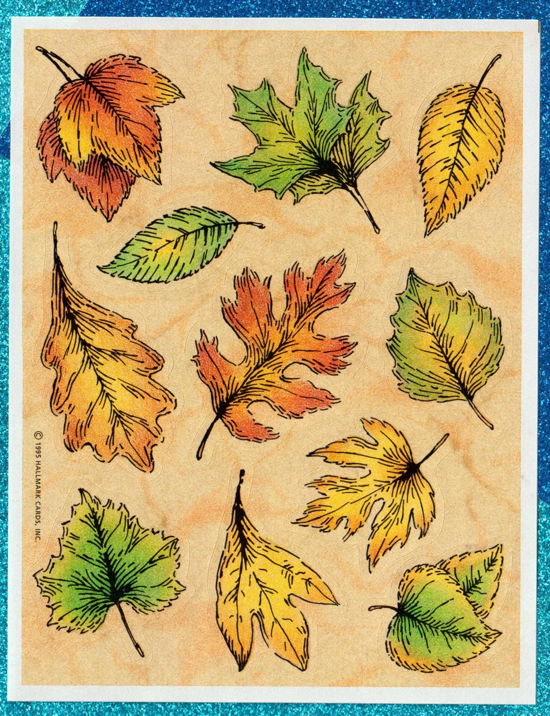 Vintage 1980s 1990s Hallmark Fall Leaves Sticker Sheet, Autumnal ...