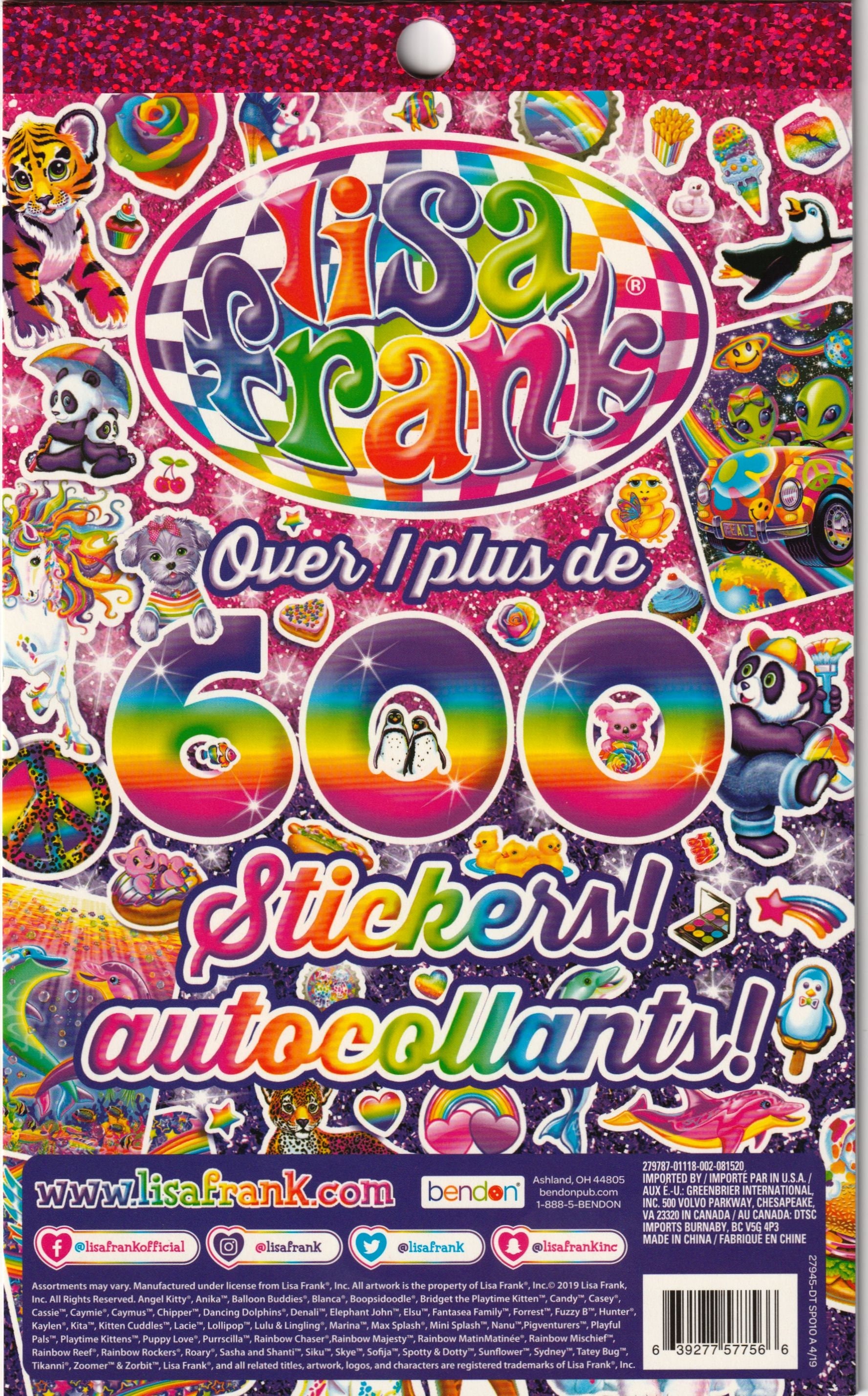 Lisa Frank Over 600 Stickers (Original Version) (3 Pack)
