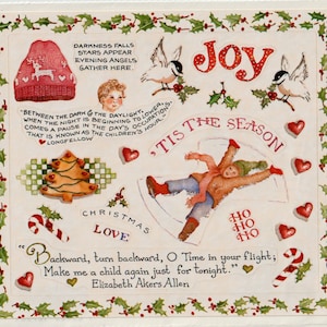 Feuille d'autocollants de scrapbooking jumbo Susan Branch, années 80, années 90, 2000, amour de Noël, vacances, joie, 12750