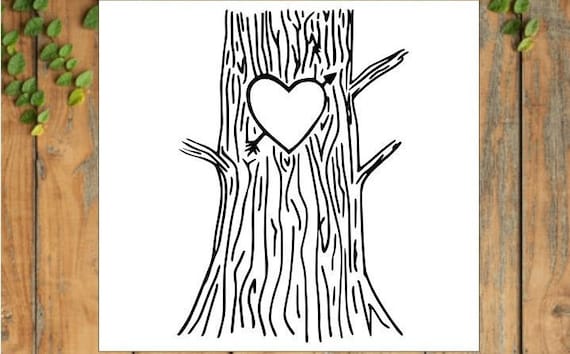 Heart Carved In Tree Wedding