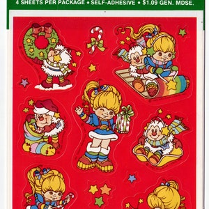 1980s 1990s 2000s Vintage Single Sticker Sheet by Hallmark/Ambassador, Rainbow Brite Christmas