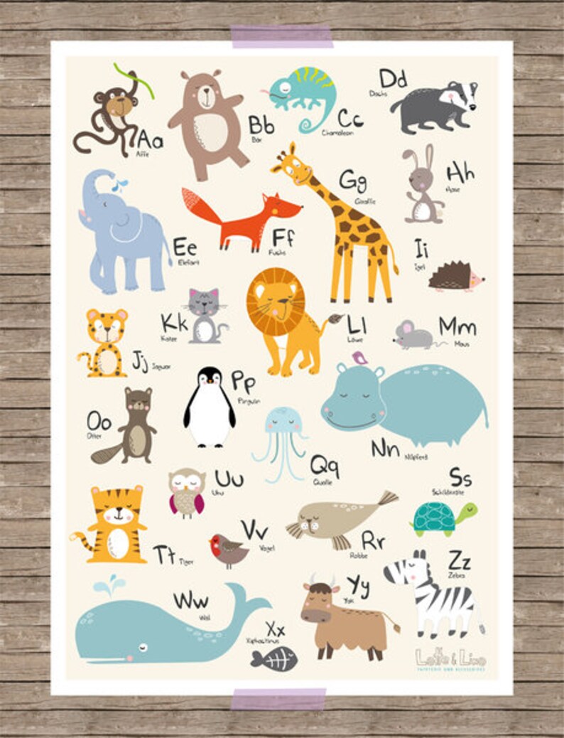 Animal Alphabet Affiche ABC - Etsy France
