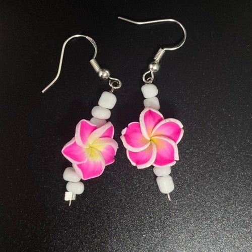 Plumeria Flower Earrings Etsy