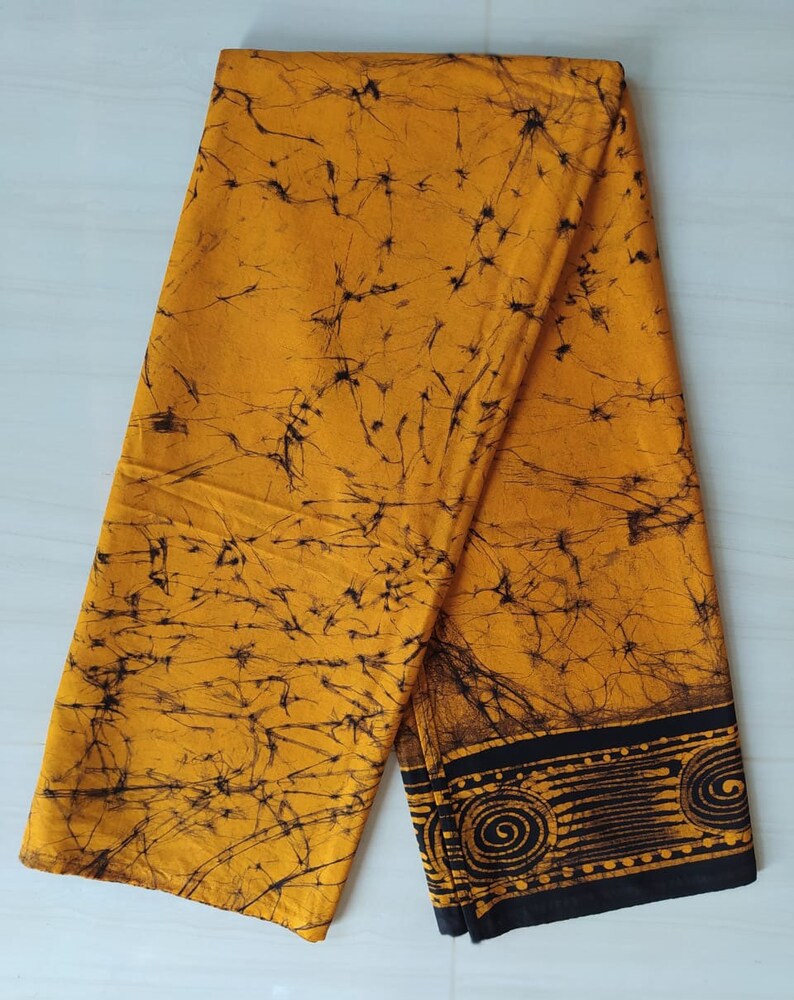 Sarong Batik Lungi voor mannen Katoen handgemaakte strandkleding / Strandwrap / Party Sarong / Cadeau voor hem/Man Sarong Mustard