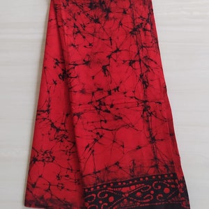 Sarong Batik Lungi voor mannen Katoen handgemaakte strandkleding / Strandwrap / Party Sarong / Cadeau voor hem/Man Sarong Rood