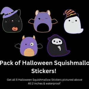 5 Pack of Halloween Squishmallow Stickers