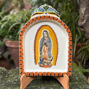 Lady of Guadalupe AltarPiece 8.9*6.5 " MultiColors Majolica / Talavera Ceramics