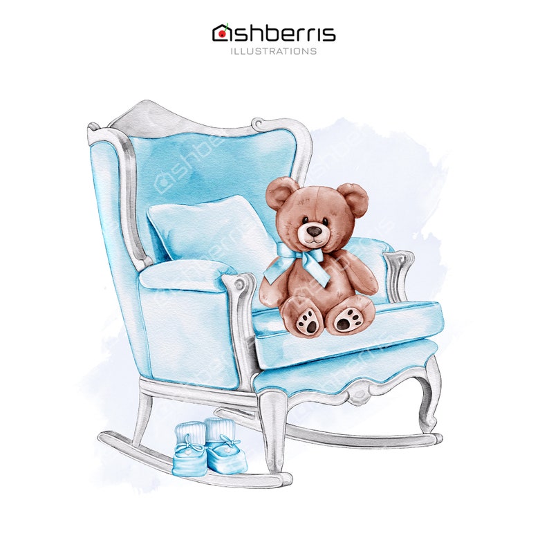 Baby Boy Clipart Watercolor Art Set Baby Shower Clipart Etsy