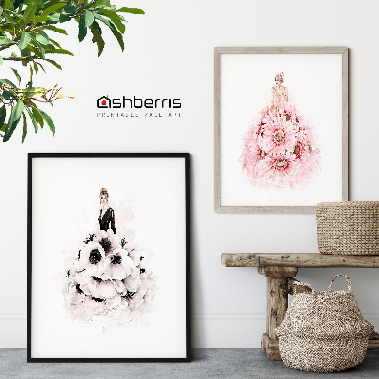 Fashion Illustration Wall Art Fashion Wall Art Set Of 2 Etsy