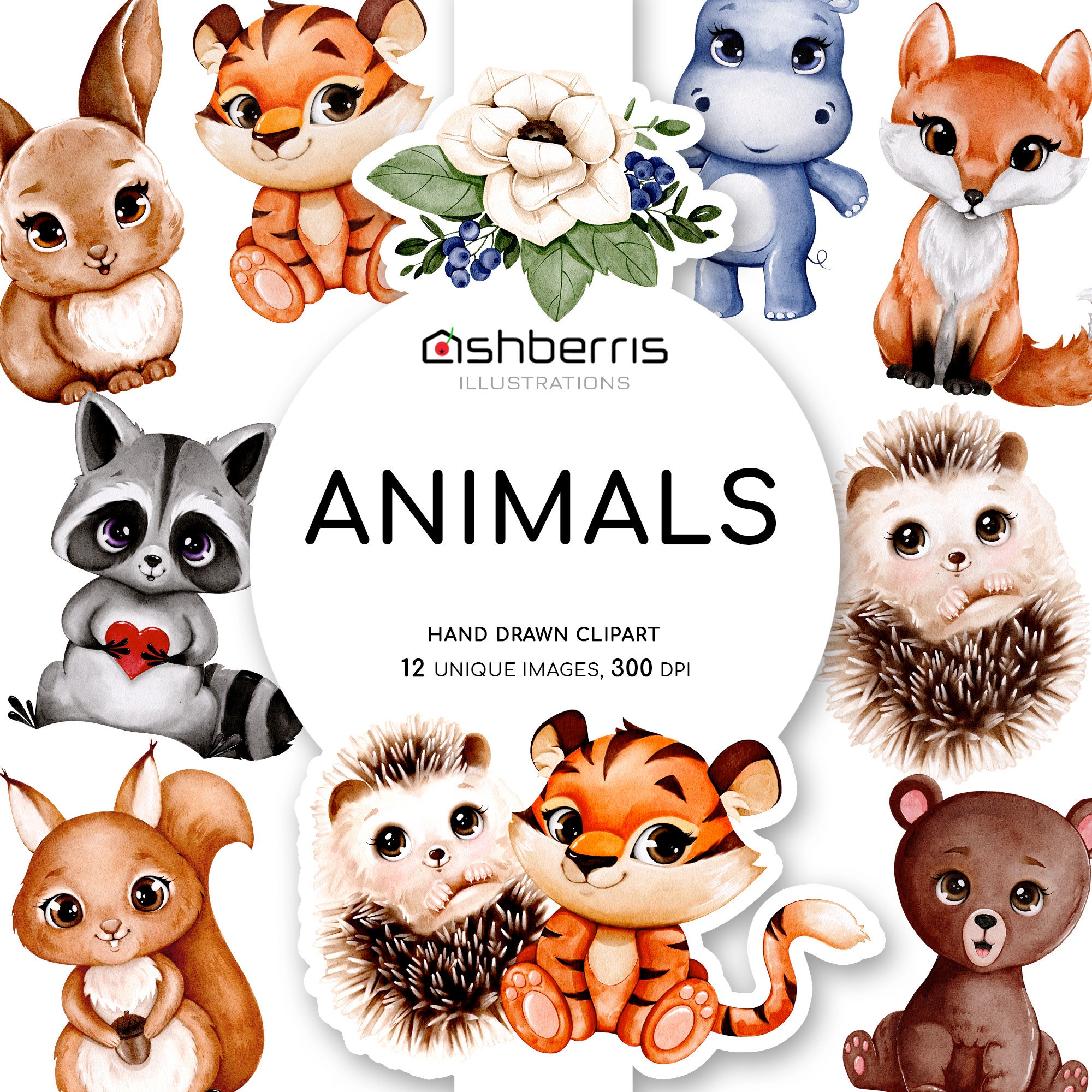 Cute Animal Clipart - Etsy Cute Animal Clipart - Etsy