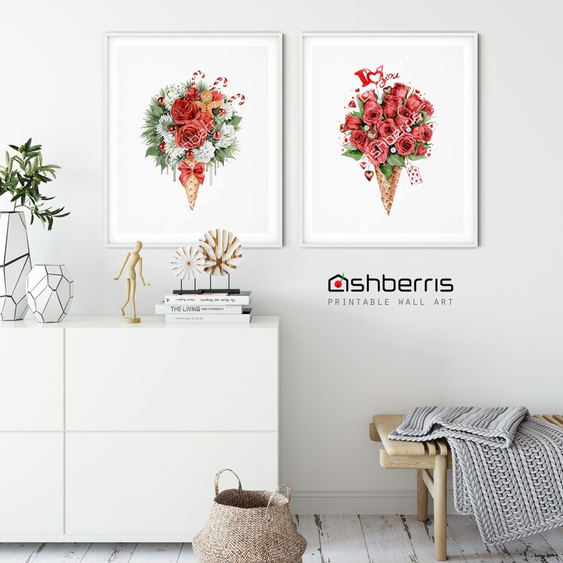 Roses Wall Decor Nursery Printable Wall Art Prints Floral Etsy