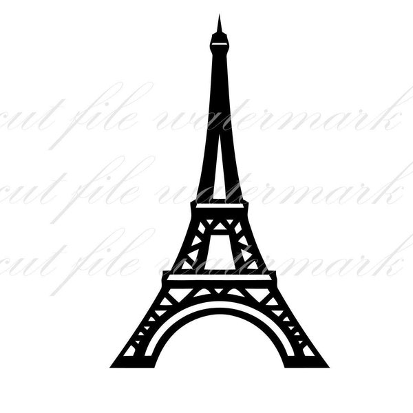 Eiffel Tower Paris Digital PNG SVG & Studio 3 File for Silhouette Brother Cricut Cutouts Decals Designs SVGs Cutout T-Shirt