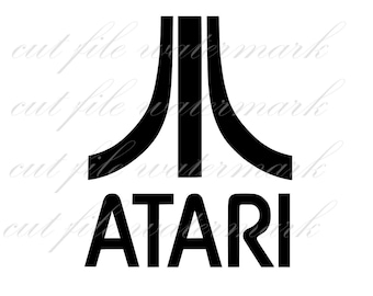 Coupe Atari rétro des années 80 fichier SVG & Studio 3 Silhouette frère Découpes Cricut Stickers dessins SVG découpe pochoir pochoirs