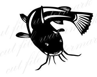 Digital Channel Cat Fish fishing digital Cut Files SVG & Studio 3 File for Silhouette Brother Cricut Cutouts Decals SVGs Stencil Truck Car